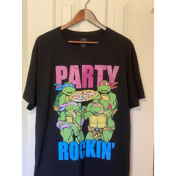 Teenage Mutant Ninja Turtles S/S T-Shirt Men's Size XL Back TMNT Party Rockin' - Picture 3 of 8